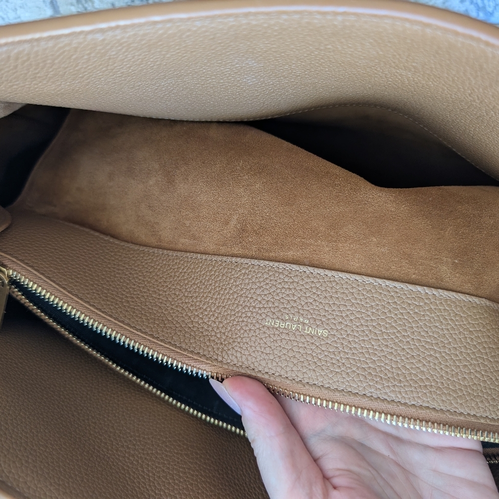 Saint Laurent Medium Sac De Jour Tan Calfskin Leather Tote Bag - Picture 10 of 13